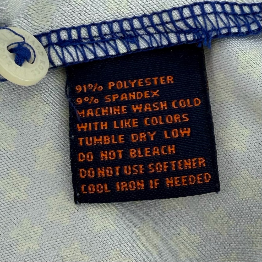 Donald Ross Sport Men’s Golf Polo Shirt Medium Blue Green Star Print Sport Fit - Picture 7 of 9